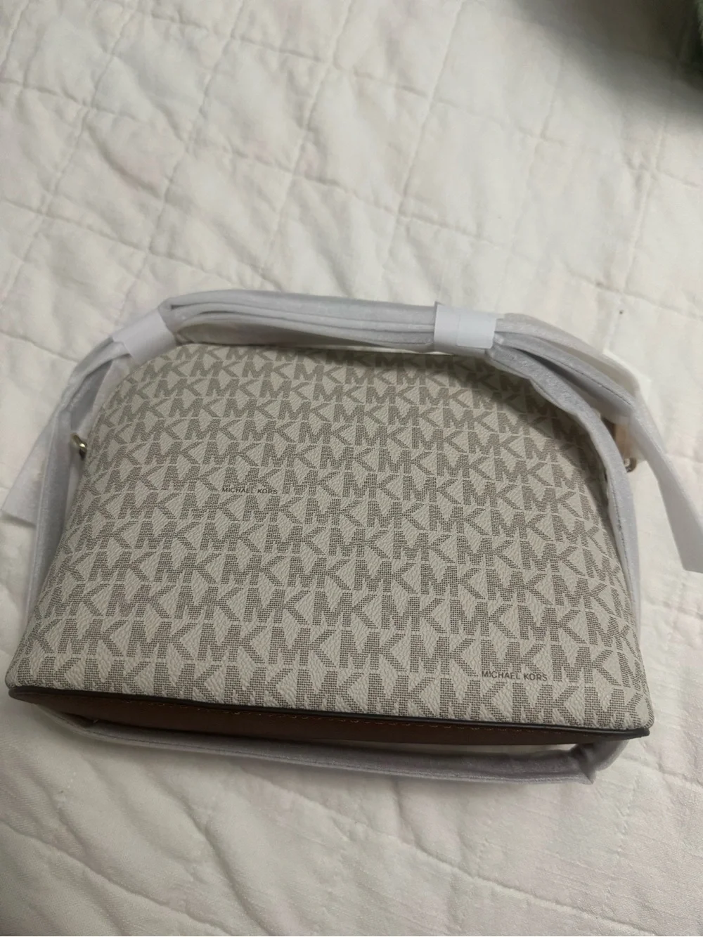 Michael Kors Cream/Taupe Logo Crossbody Bag